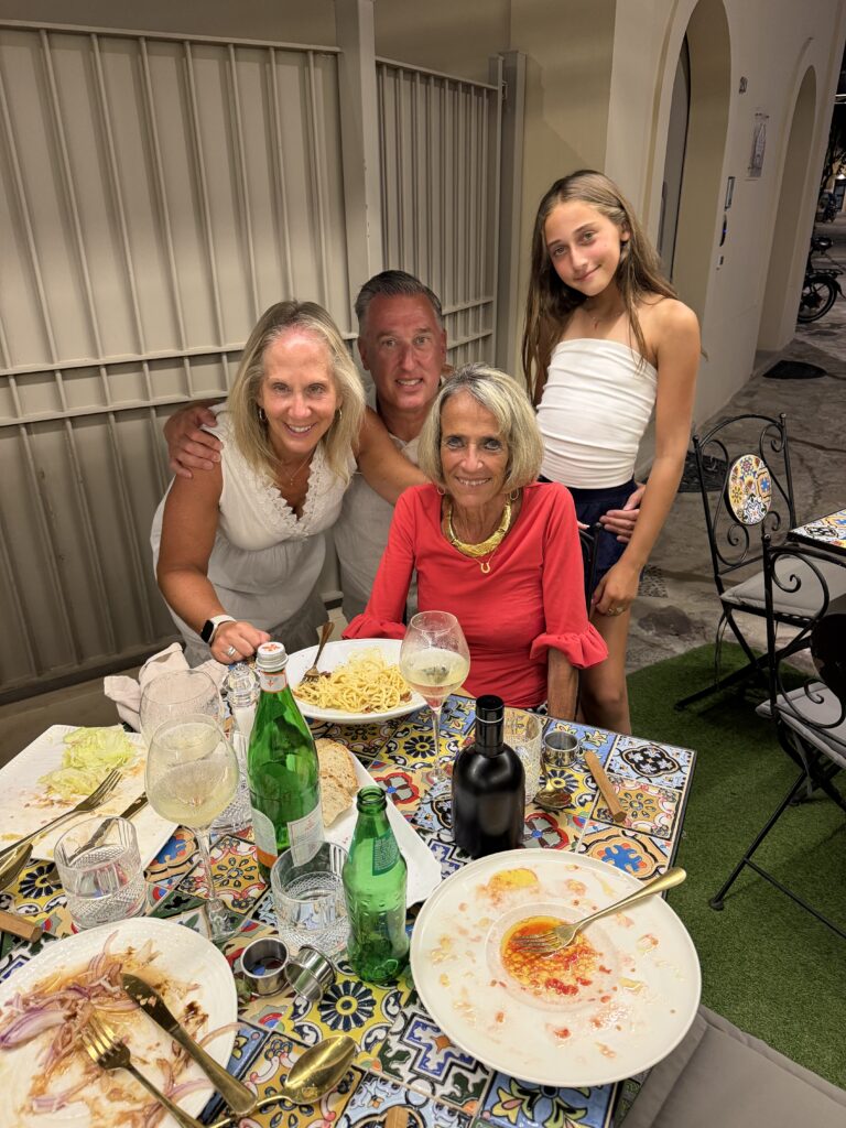 The Forbes family high bidders of the Michael Santangelo Jr Foundation’s Silent Auction last year enjoying Tropea Italy